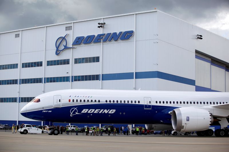 &copy; Reuters. FILE PHOTO: A Boeing 787-10 Dreamliner taxis past the Final Assembly Building at Boeing South Carolina in North Charleston, South Carolina, United States, March 31, 2017. REUTERS/Randall Hill