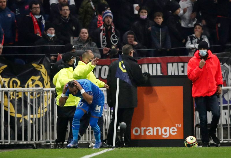 Soccer-Lyon v Marseille abandoned after Payet hit by bottle