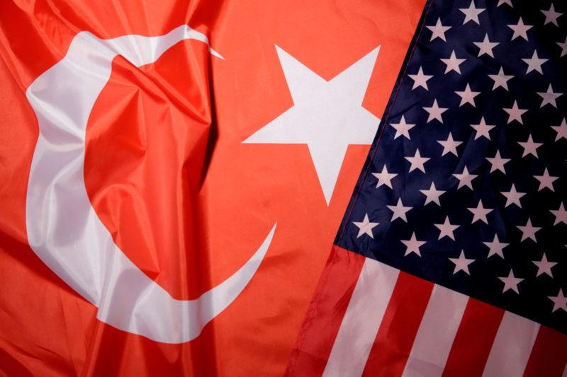 &copy; Reuters. FILE PHOTO: Turkey and U.S. flags are seen in this picture illustration taken August 25, 2018. REUTERS/Dado Ruvic/Illustration