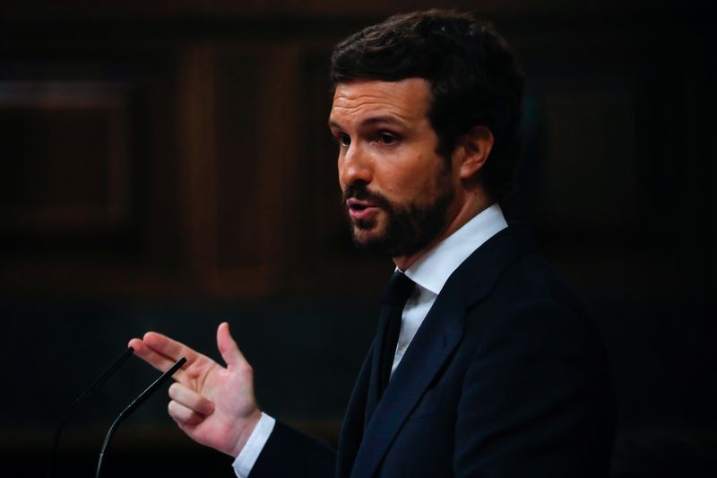 &copy; Reuters. Pablo Casado, líder do Partido Popular, da Espanha, durante sessão do Parlamento espanhol em Madri
30/06/2021 REUTERS/Susana Vera/Pool