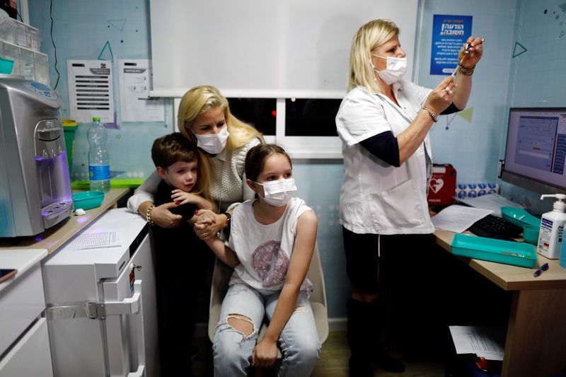 &copy; Reuters. Israel vacina crianças de 5 a 11 anos contra a Covid
22/11/2021
REUTERS/Corinna Kern