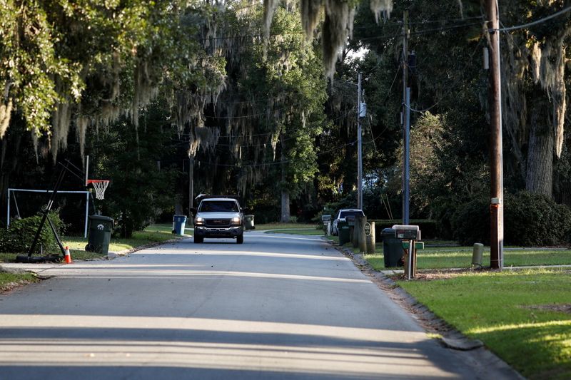 &copy; Reuters. FILE PHOTO: General view of the Satilla Shores subdivision where Ahmaud Arbery was shot to death while going for a run last year February 2020 in Brunswick, Georgia, U.S. October 21, 2021. REUTERS/Octavio Jones/File Photo