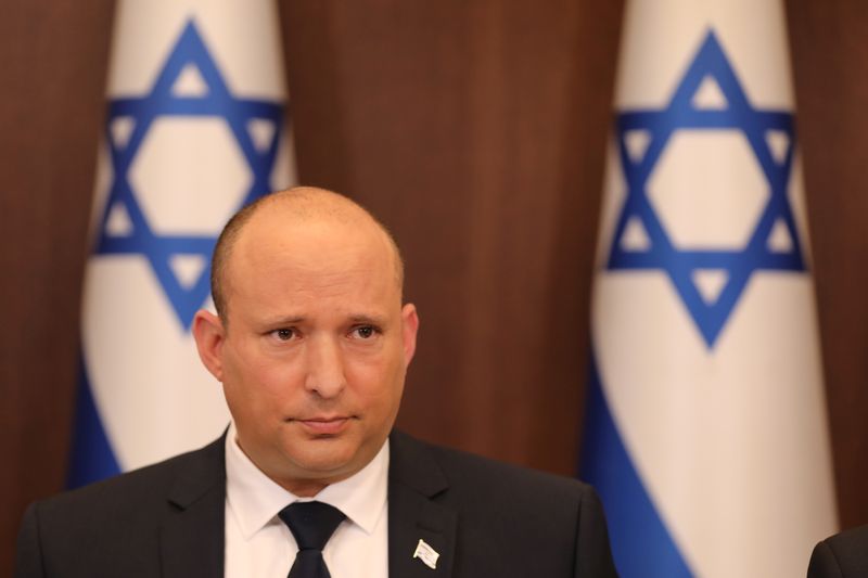 &copy; Reuters. Primeiro-ministro de Israel, Naftali Bennett, participa de reunião de gabinete em Jerusalém
21/11/2021 Abir Sultan Pool via REUTERS