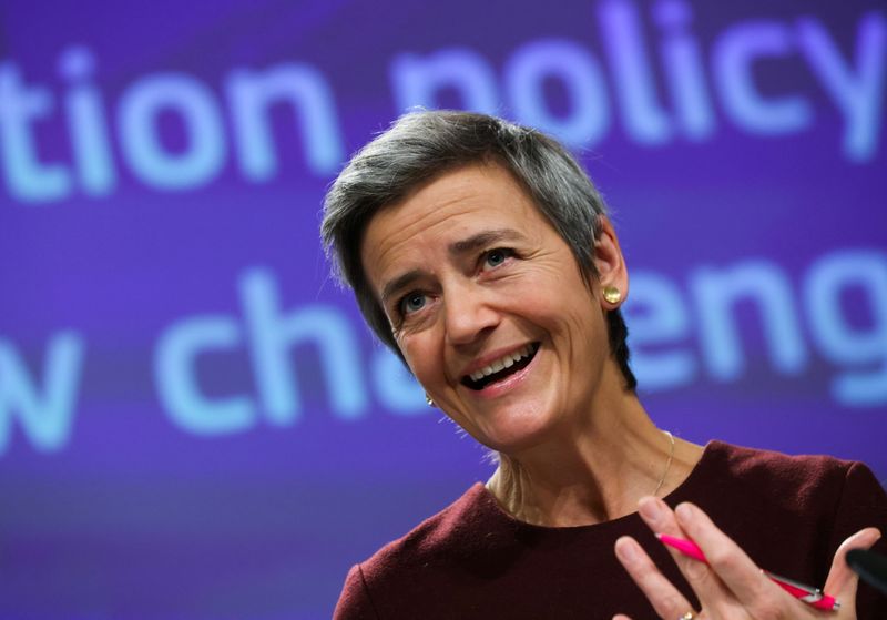 &copy; Reuters. Vestager participa de evento em Bruxelas
18/11/2021 REUTERS/Yves Herman