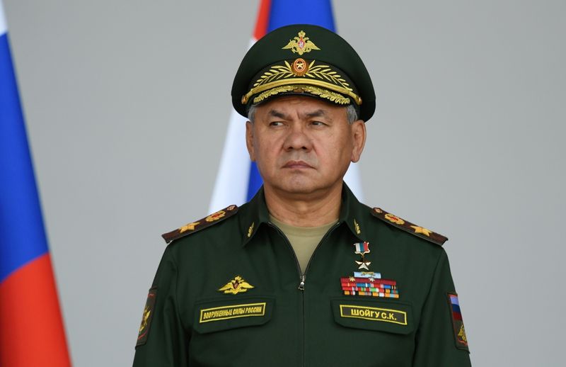 &copy; Reuters. FILE PHOTO: Russian Defence Minister Sergei Shoigu attends the opening ceremony of the International military-technical forum "Army-2021" at Patriot Congress and Exhibition Centre in Moscow Region, Russia, Aug. 23, 2021. Sputnik/Ramil Sitdikov/Kremlin via
