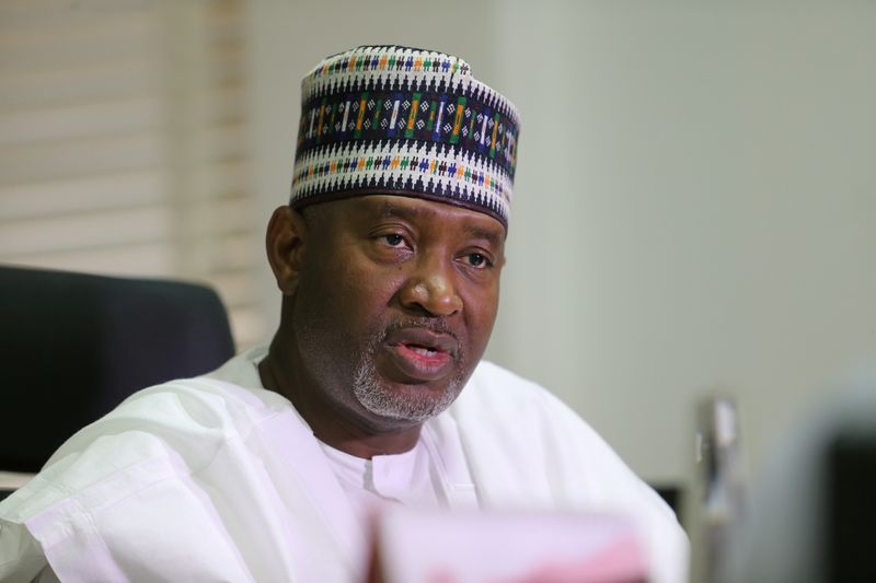 &copy; Reuters. FILE PHOTO: Hadi Sirika, Nigeria's minister of state on aviation, speaks during an interview with Reuters in Abuja, Nigeria, December 20, 2016. REUTERS/Afolabi Sotunde