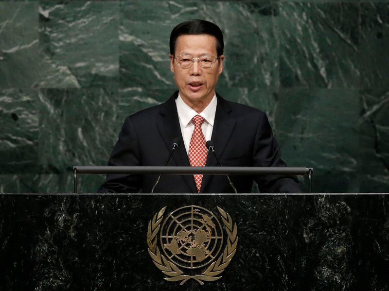 &copy; Reuters. Zhang Gaoli en discurso en sede de Naciones Unidas, Nueva York, EEUU, 22 abril 2016.
REUTERS/Mike Segar