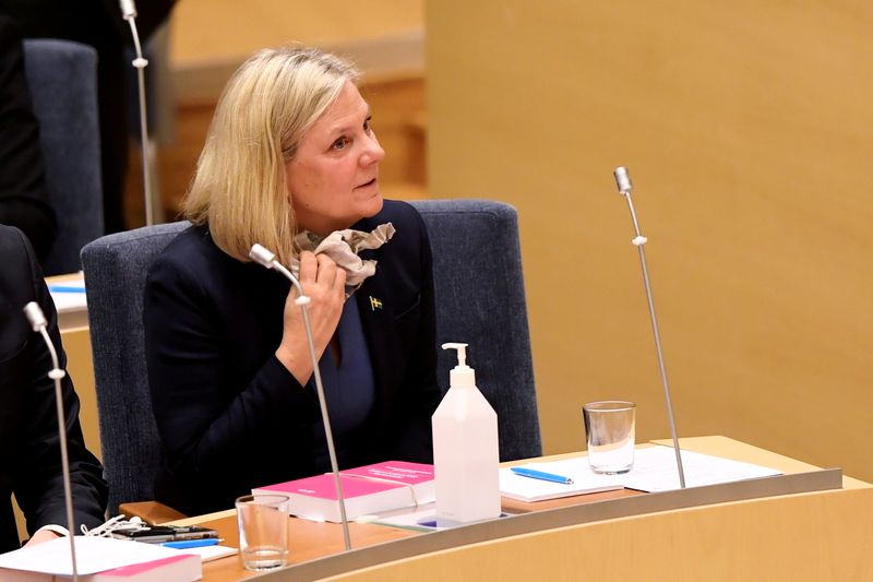 &copy; Reuters. Magdalena Andersson, cheffe de file des sociaux-démocrates suédois, pourra tenter lundi d'obtenir la confiance du gouvernement après avoir été contrainte mercredi de démissionner quelques heures après sa désignation au poste de Première ministre.