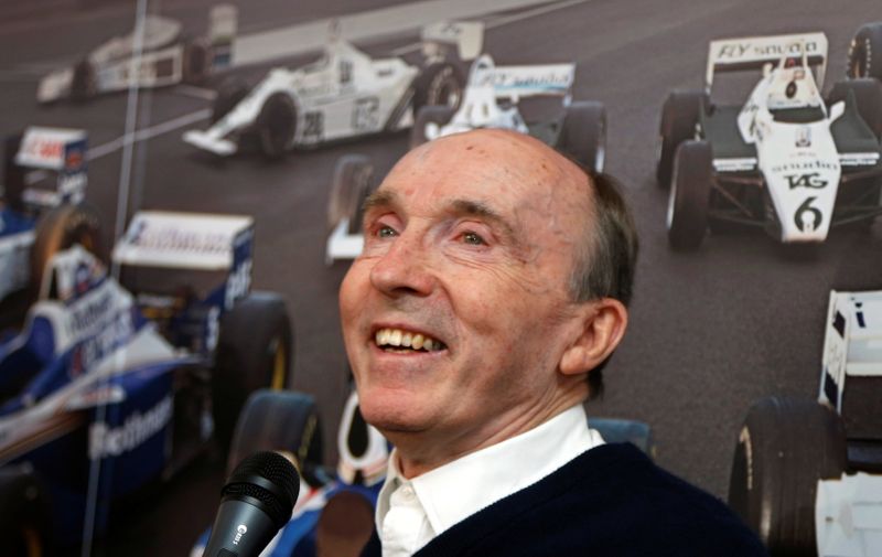 &copy; Reuters. FILE PHOTO: Williams Formula One team founder Frank Williams speaks during a party marking the team's 600th race, ahead of the British Grand Prix at the Silverstone Race circuit, central England, June 29, 2013.  REUTERS/Chris Helgren/File Photo