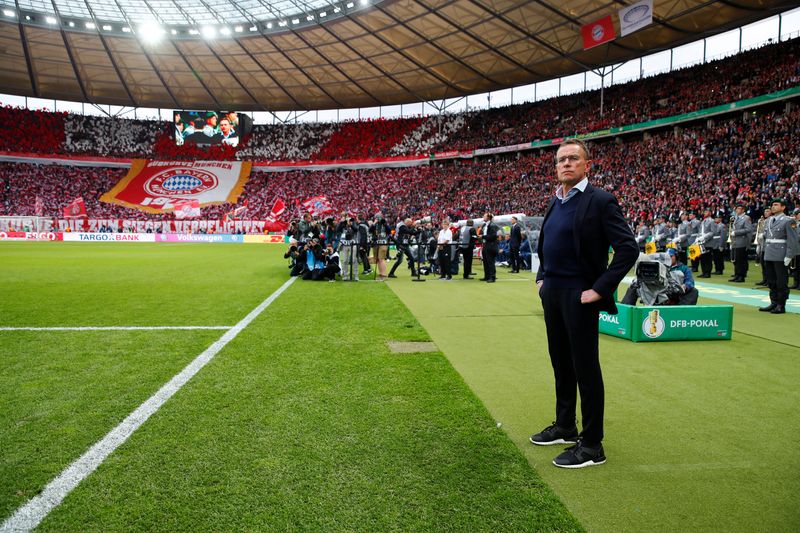 &copy; Reuters. Soccer Football - DFB Cup - Final - RB Leipzig v Bayern Munich - Olympiastadion, Berlin, Germany - May 25, 2019  RB Leipzig coach Ralf Rangnick inside the stadium before the match    REUTERS/Wolfgang Rattay  DFB regulations prohibit any use of photographs