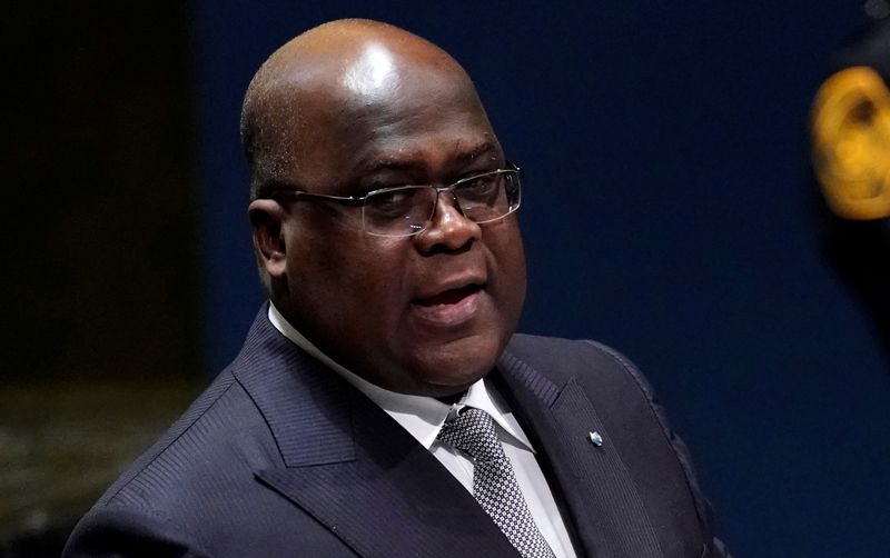 &copy; Reuters. FILE PHOTO: Congo's President Felix Antoine Tshilombo Tshisekedi addresses the 74th session of the United Nations General Assembly at U.N. headquarters in New York City, New York, U.S., September 26, 2019. REUTERS/Carlo Allegri