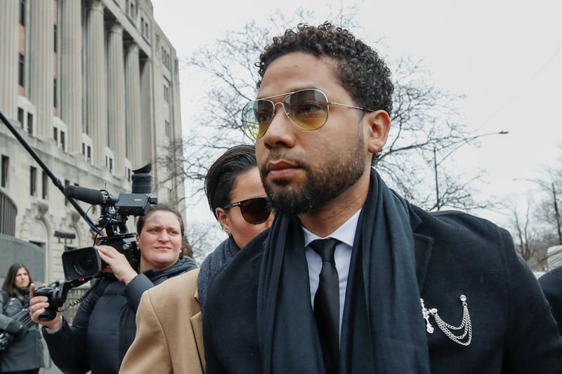 &copy; Reuters. FILE PHOTO: Former "Empire" actor Jussie Smollett arrives at court for his arraignment on renewed felony charges in Chicago, Illinois, U.S. February 24, 2020.  REUTERS/Kamil Krzaczynski