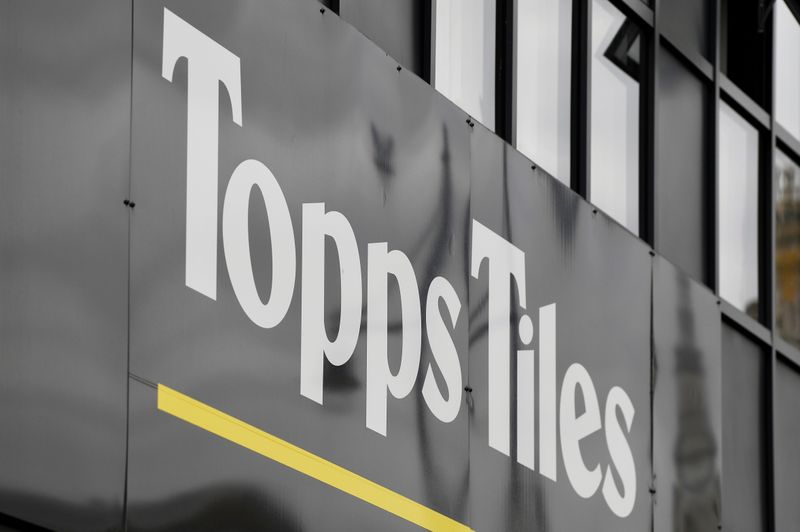 &copy; Reuters. FILE PHOTO: Signage is seen outside a branch of Topps Tiles, London, Britain, September 30, 2020. REUTERS/Toby Melville/File Photo