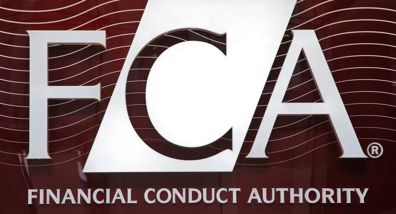 &copy; Reuters. FILE PHOTO: The logo of the new Financial Conduct Authority (FCA) is seen at the agency's headquarters in the Canary Wharf business district of London April 1, 2013. REUTERS/Chris Helgren