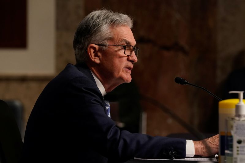 &copy; Reuters. Jerome Powell, chair do Fed, durante audiência no Comitê Bancário do Senado dos EUA
30/11/2021
REUTERS/Elizabeth Frantz