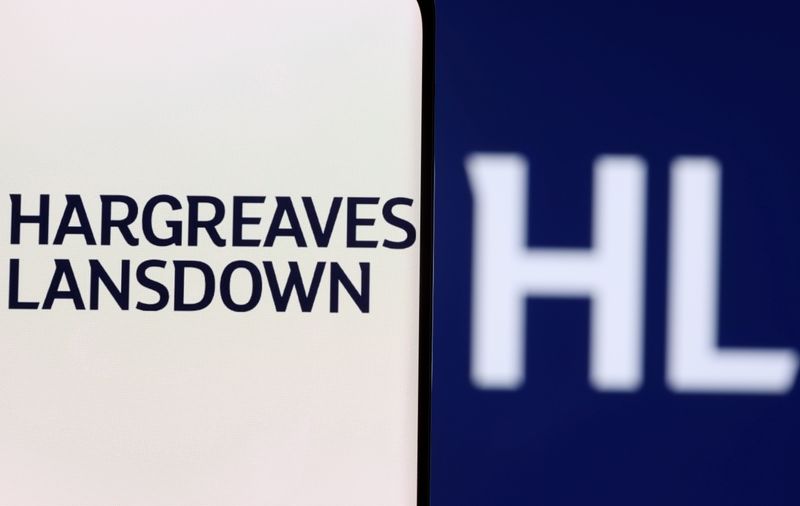 &copy; Reuters. Hargreaves Lansdown logo is seen on a smartphone in front of displayed same logo in this illustration taken, December 1, 2021. REUTERS/Dado Ruvic/Illustration