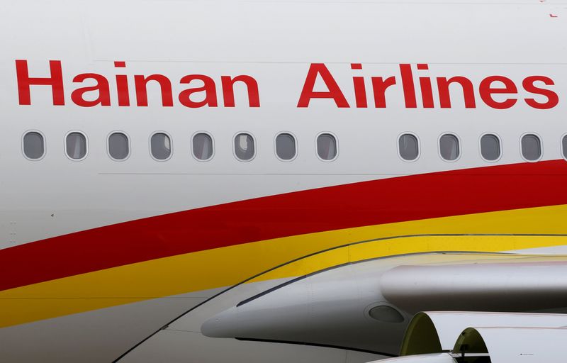 &copy; Reuters. FILE PHOTO: Hainan Airlines Airbus commercial passenger aircraft is pictured in Colomiers near Toulouse, France, November 26, 2018. REUTERS/Regis Duvignau
