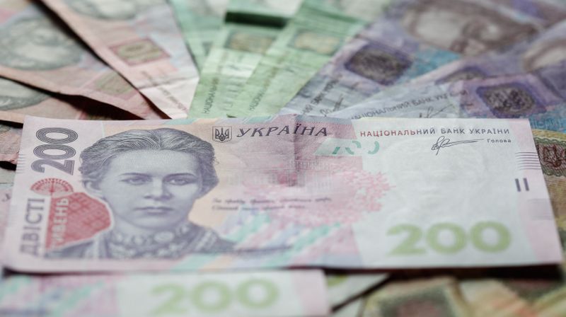 &copy; Reuters. Ukrainian hryvnia banknotes are seen in a photo illustration shot in Kiev, August 6, 2014. Picture taken August 6, 2014.     REUTERS/Konstantin Chernichkin (UKRAINE  - Tags: BUSINESS)