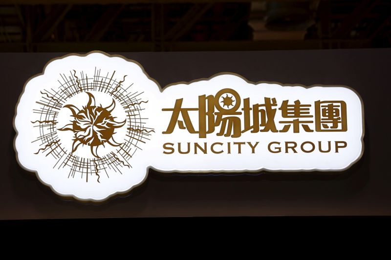 &copy; Reuters. FILE PHOTO: A logo of Macau's Suncity Group is seen at a gaming fair in Macau, China November 18, 2015.  REUTERS/Bobby Yip/File Photo
