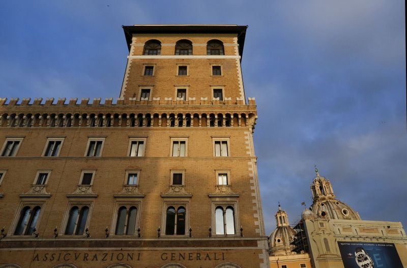 &copy; Reuters. La sede centrale di Generali in Piazza Venezia a Roma. 8 febbraio 2016 REUTERS/Alessandro Bianchi