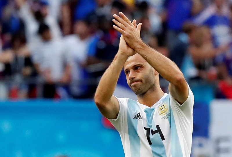 &copy; Reuters. Javier Mascherano após partida da seleção argentina
30/06/2018
REUTERS/Carlos Garcia Rawlins