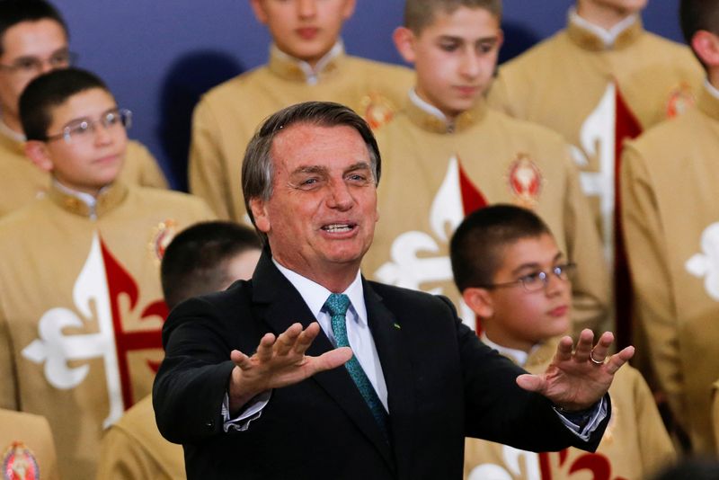 &copy; Reuters. Presidente Jair Bolsonaro durante cerimônia no Palácio do Planalto
09/12/2021
REUTERS/Adriano Machado