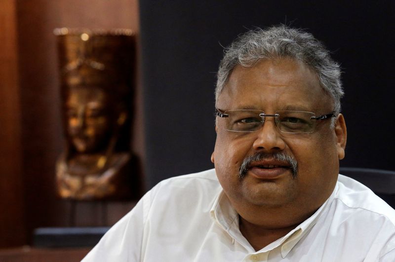 &copy; Reuters. Rakesh Jhunjhunwala, Partner, Rare Enterprises, poses after an interview with Reuters in Mumbai, India November 14, 2017. REUTERS/Shailesh Andrade