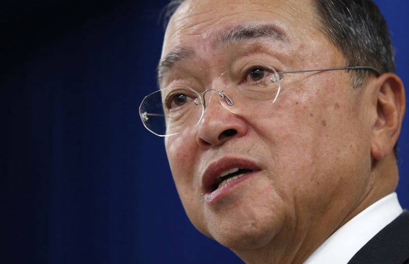 &copy; Reuters. FILE PHOTO: Japan's newly-appointed Economy, Trade and Industry Minister Yoichi Miyazawa speaks during a news conference at his ministry in Tokyo October 21, 2014.  REUTERS/Toru Hanai 