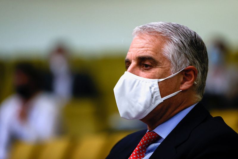 &copy; Reuters. FILE PHOTO: Italian banker Andrea Orcel attends a trial against Santander over the bank's withdrawal of a CEO job offer to him, in a high court in Madrid, Spain, May 19, 2021. REUTERS/Juan Medina