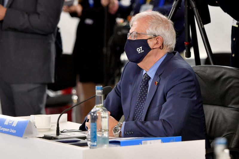 &copy; Reuters. FILE PHOTO: Josep Borrell, high representative of the EU for foreign affairs and security policy, listens during a G7 foreign and development ministers session on day two of the summit in Liverpool, Britain December 12, 2021. Anthony Devlin/Pool via REUTE