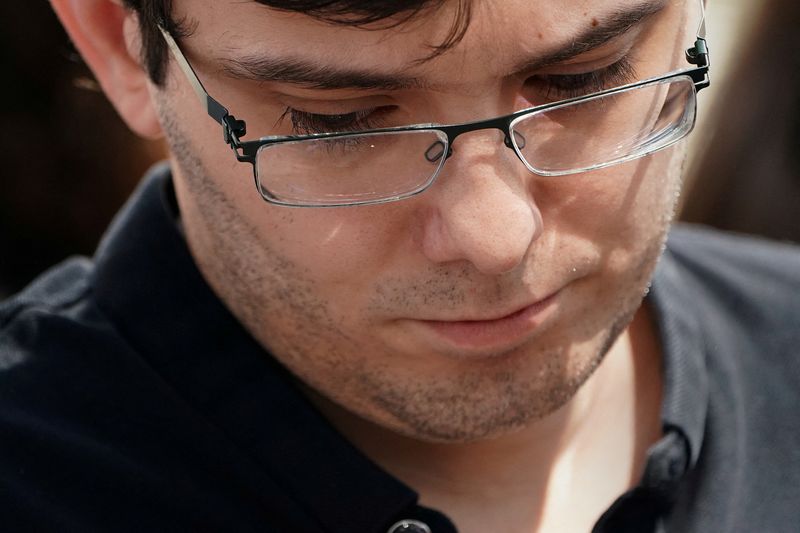 &copy; Reuters. FILE PHOTO: Former drug company executive Martin Shkreli exits U.S. District Court after being convicted of securities fraud in the Brooklyn borough of New York City, U.S., August 4, 2017. REUTERS/Carlo Allegri/File Photo