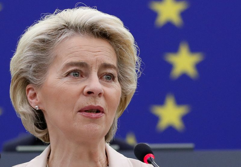 &copy; Reuters. L'Union européenne (UE) est prête à amplifier ses sanctions et à prendre des mesures "sans précédent" contre la Russie en cas d'escalade des agressions contre l'Ukraine, a déclaré mercredi la présidente de la Commission européenne, Ursula von de