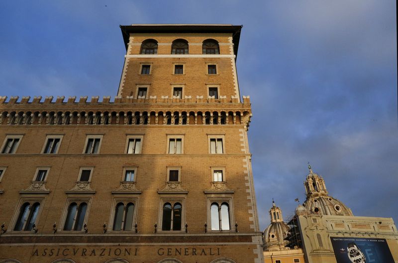 &copy; Reuters. La sede centrale di Generali in Piazza Venezia a Roma. 8 febbraio 2016 REUTERS/Alessandro Bianchi