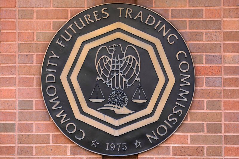 &copy; Reuters. FILE PHOTO: Signage is seen outside of the US Commodity Futures Trading Commission (CFTC) in Washington, D.C., U.S., August 30, 2020. REUTERS/Andrew Kelly/File Photo
