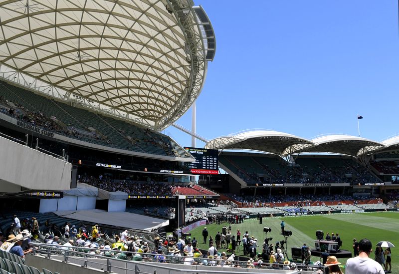 &copy; Reuters. Cricket - Ashes - Second Test - Australia v England - Adelaide Oval, Adelaide, Australia - December 16, 2021 General view inside the stadium before the match REUTERS/Morgan Sette
