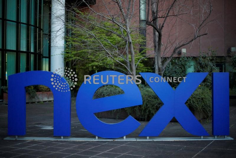 &copy; Reuters. Logo del gruppo dei pagamenti Nexi a Milano, Italia, 28 marzo 2019 REUTERS/Alessandro Garofalo