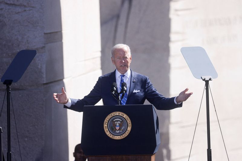 Biden met virtually with U.S. senators to discuss voting rights bill