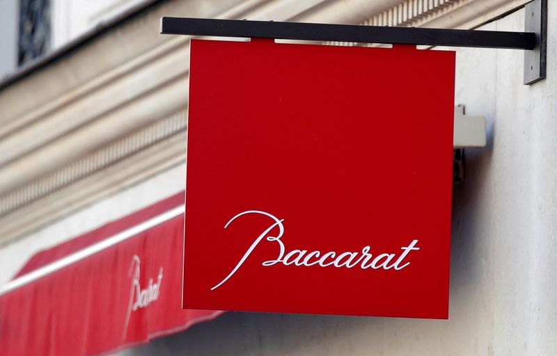&copy; Reuters. A logo of Baccarat, French fine crystal glassmaker, is seen by a store in Paris, France, September 18, 2020.   REUTERS/Charles Platiau