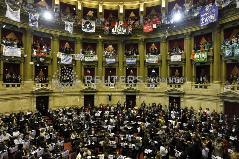&copy; Reuters. Parlamentares no Congresso argentino. REUTERS/Enrique Marcarian