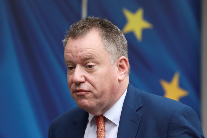 &copy; Reuters. FILE PHOTO: British Brexit Minister David Frost speaks to the media ahead of a meeting with European Commission Vice-President Maros Sefcovic in Brussels, Belgium November 19, 2021. REUTERS/Yves Herman