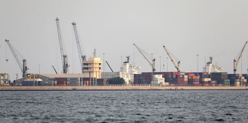 &copy; Reuters. FILE PHOTO: A general view of the container terminal at the Doha port October 20, 2012. REUTERS/Fadi Al-Assaad