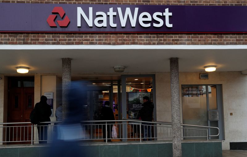 &copy; Reuters. FILE PHOTO: The logo of NatWest Bank, part of the Royal Bank of Scotland group is seen outside a branch in Enfield, London Britain November 15, 2017. REUTERS/John Sibley