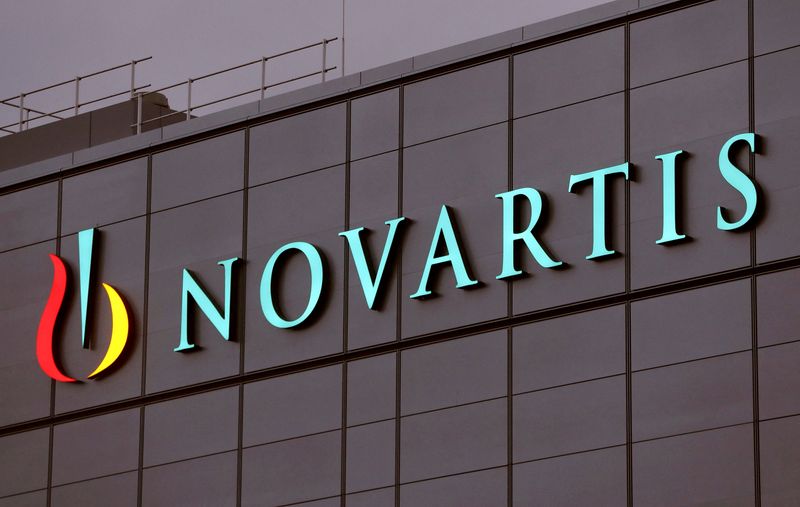 &copy; Reuters. FILE PHOTO: Swiss drugmaker Novartis' logo is seen at the company's plant in the northern Swiss town of Stein, Switzerland October 23, 2017.   REUTERS/Arnd Wiegmann/File Photo