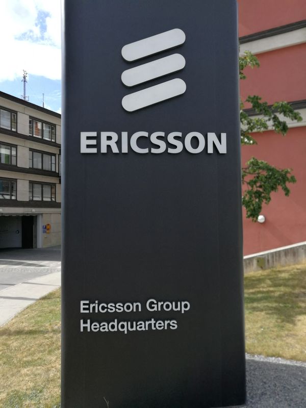 &copy; Reuters. The Ericsson logo is seen at the Ericsson's headquarters in Stockholm, Sweden June 14, 2018. Picture taken June 14, 2018. REUTERS/Olof Swahnberg