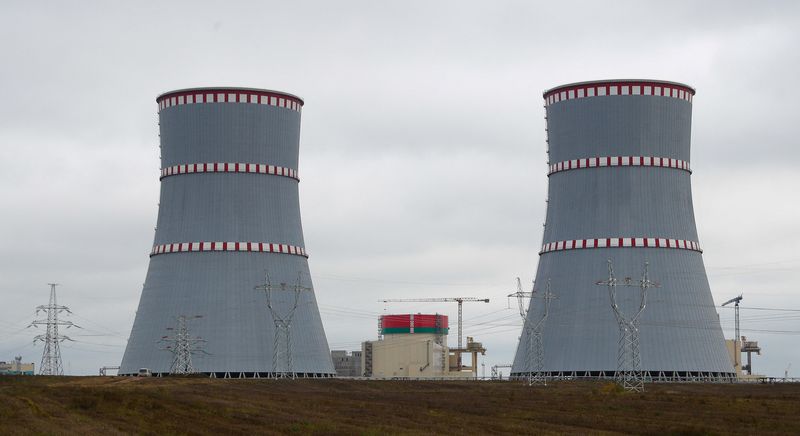 &copy; Reuters. The very first Belarusian nuclear power plant, which will have two power-generating units, is seen during Belarus emergency services drills, near the town of Ostrovets, Belarus October 11, 2019. REUTERS/Vasily Fedosenko