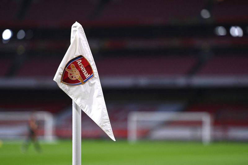 &copy; Reuters. FILE PHOTO: Soccer Football - Premier League - Arsenal v Manchester United - Emirates Stadium, London, Britain - January 30, 2021 General view of a corner flag inside the stadium before the match Pool via REUTERS/Andy Rain 