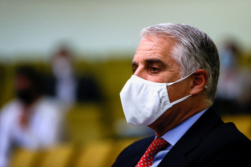 &copy; Reuters. FILE PHOTO: Italian banker Andrea Orcel attends a trial against Santander over the bank's withdrawal of a CEO job offer to him, in a high court in Madrid, Spain, May 19, 2021. REUTERS/Juan Medina/File Photo