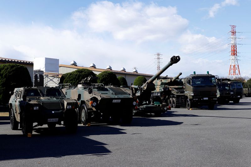 &copy; Reuters. Veículos militares do Japão em Tóquio
27/11/2021 Kiyoshi Ota/Pool via REUTERS