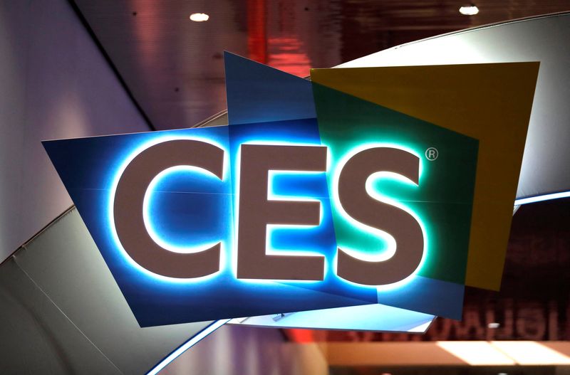 &copy; Reuters. FILE PHOTO: The CES logo is displayed in the lobby of the Las Vegas Convention Center in Las Vegas, Nevada, U.S. January 5, 2020. REUTERS/Steve Marcus
