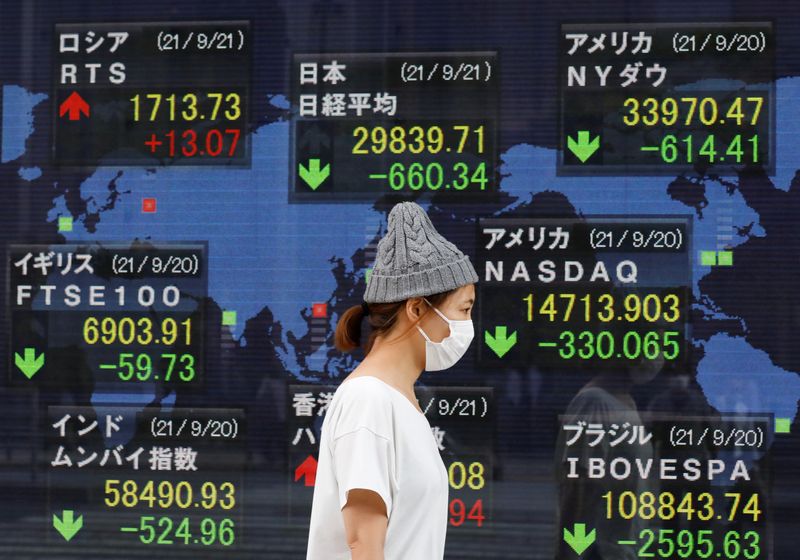 Asian shares slide as investors get ready by the end of 2021